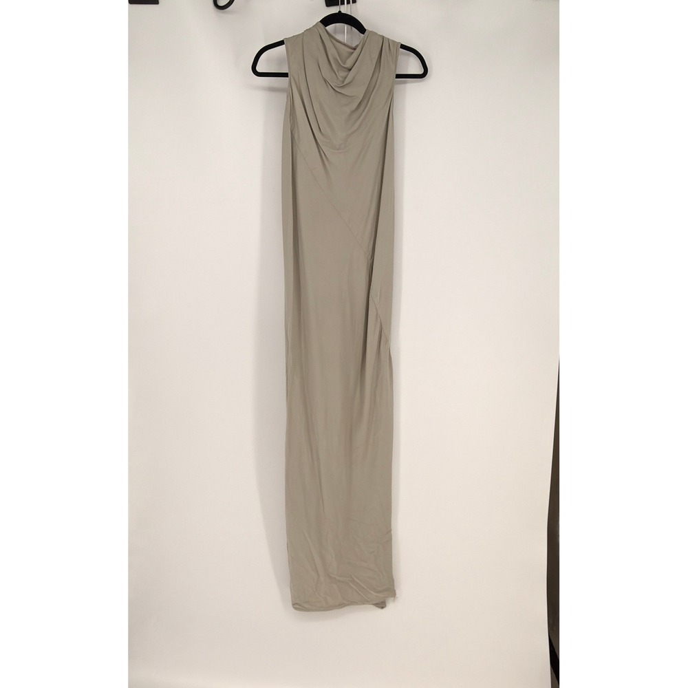 Rick Owens "Bonnie" Draped Column Small Formal Dress Faun Collection Luxury Grey